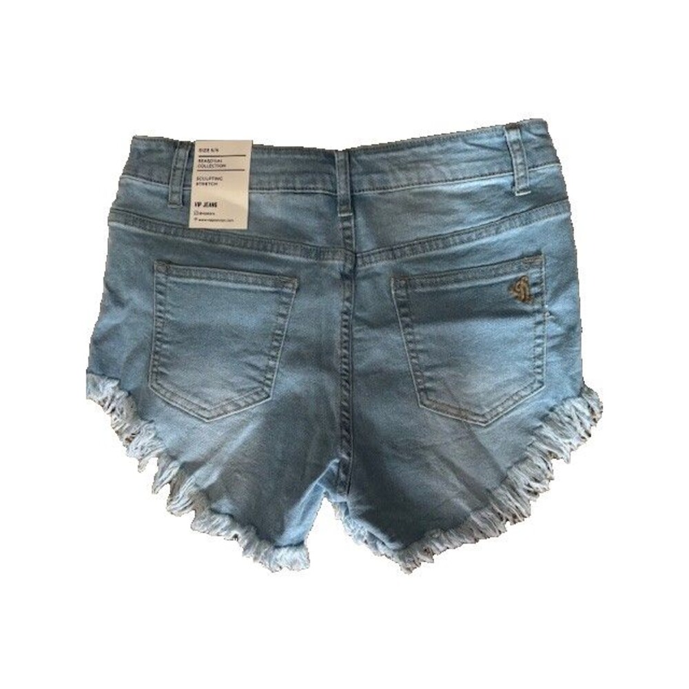 VIP Jeans Stretch Denim Bootie Shorts Sz 3/4 NEW RED HOT - Picture 2 of 2